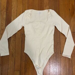 Cream Long Sleeve Bodysuit